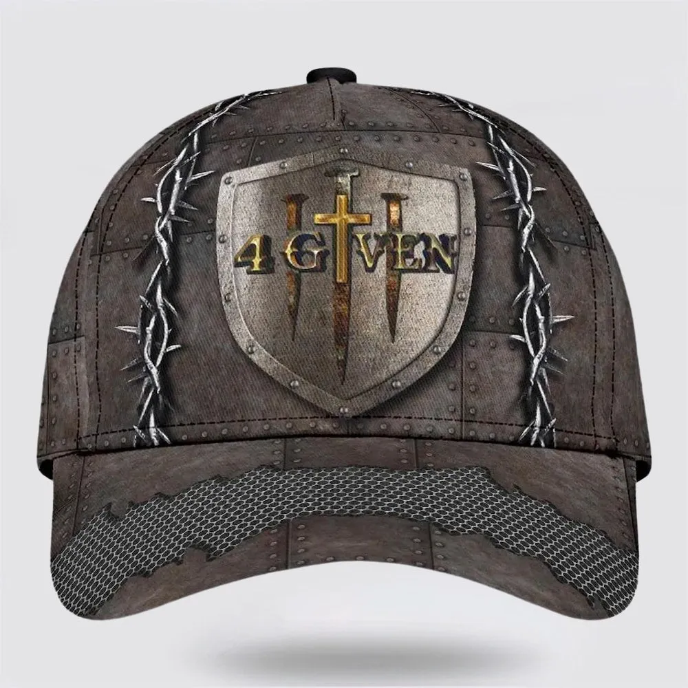 1 Cross 3 Nails 4given Baseball Cap - Christian Hats for Men and Women