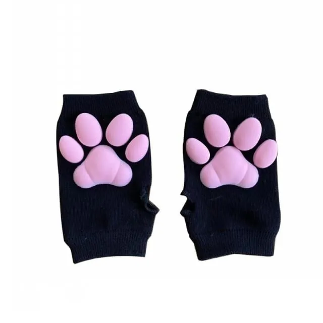 3D Paw Fingerless Mitten Gloves