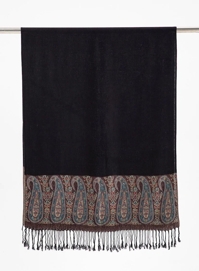 Black Border Pashmina