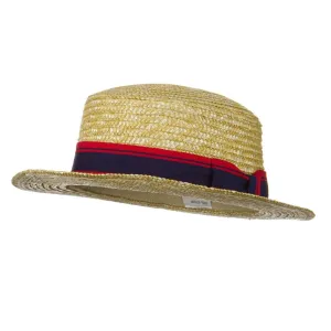 Boy's Vintage Straw Boater Hat