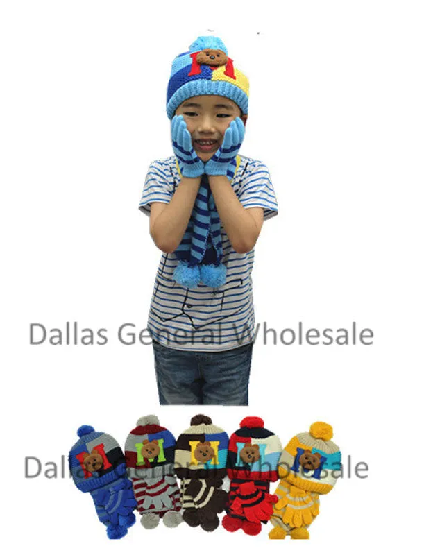 Boys Winter Toboggan, Gloves and Scarf Set Wholesale