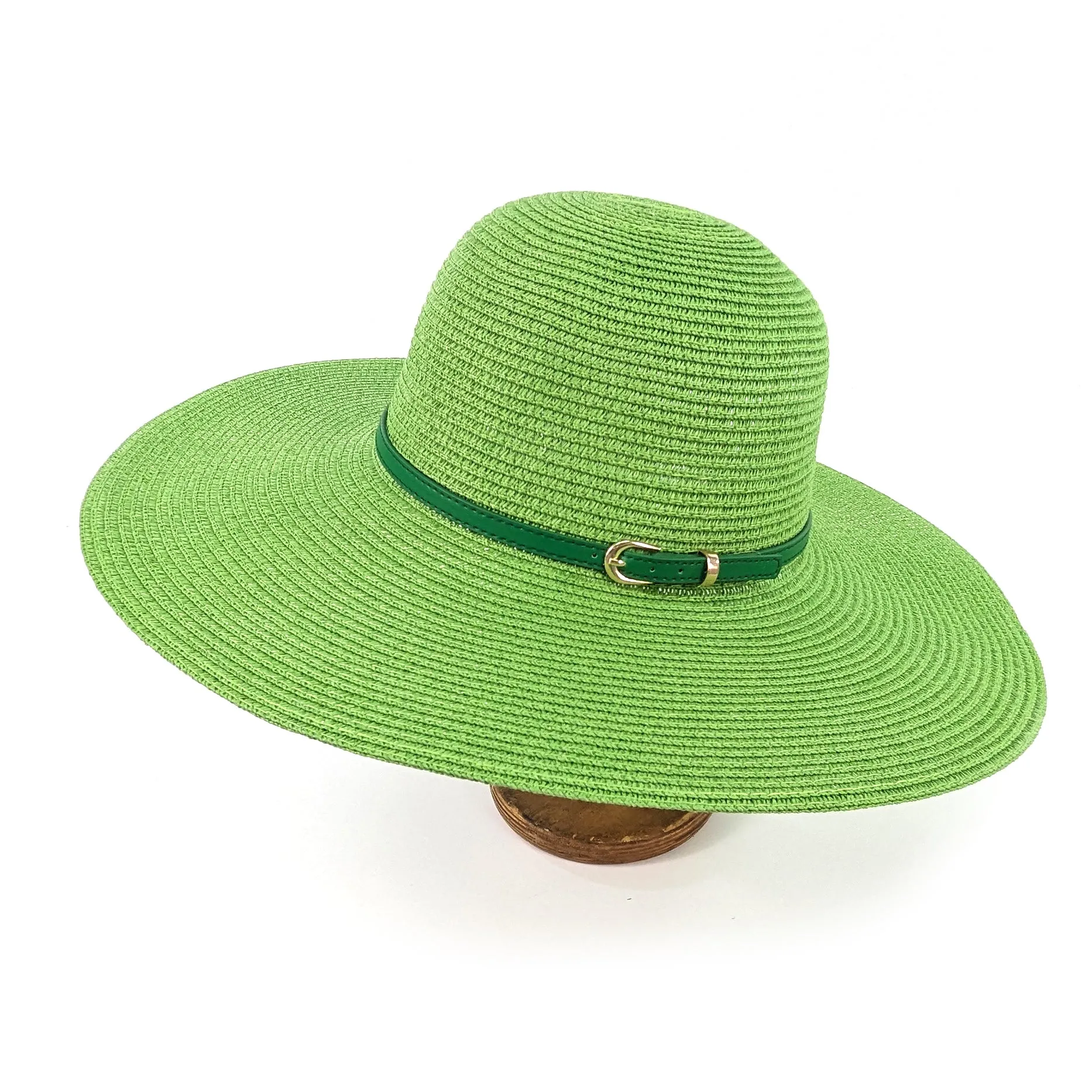 Bright and Bold Wide Brim Foldable Hat - Parkeet Green