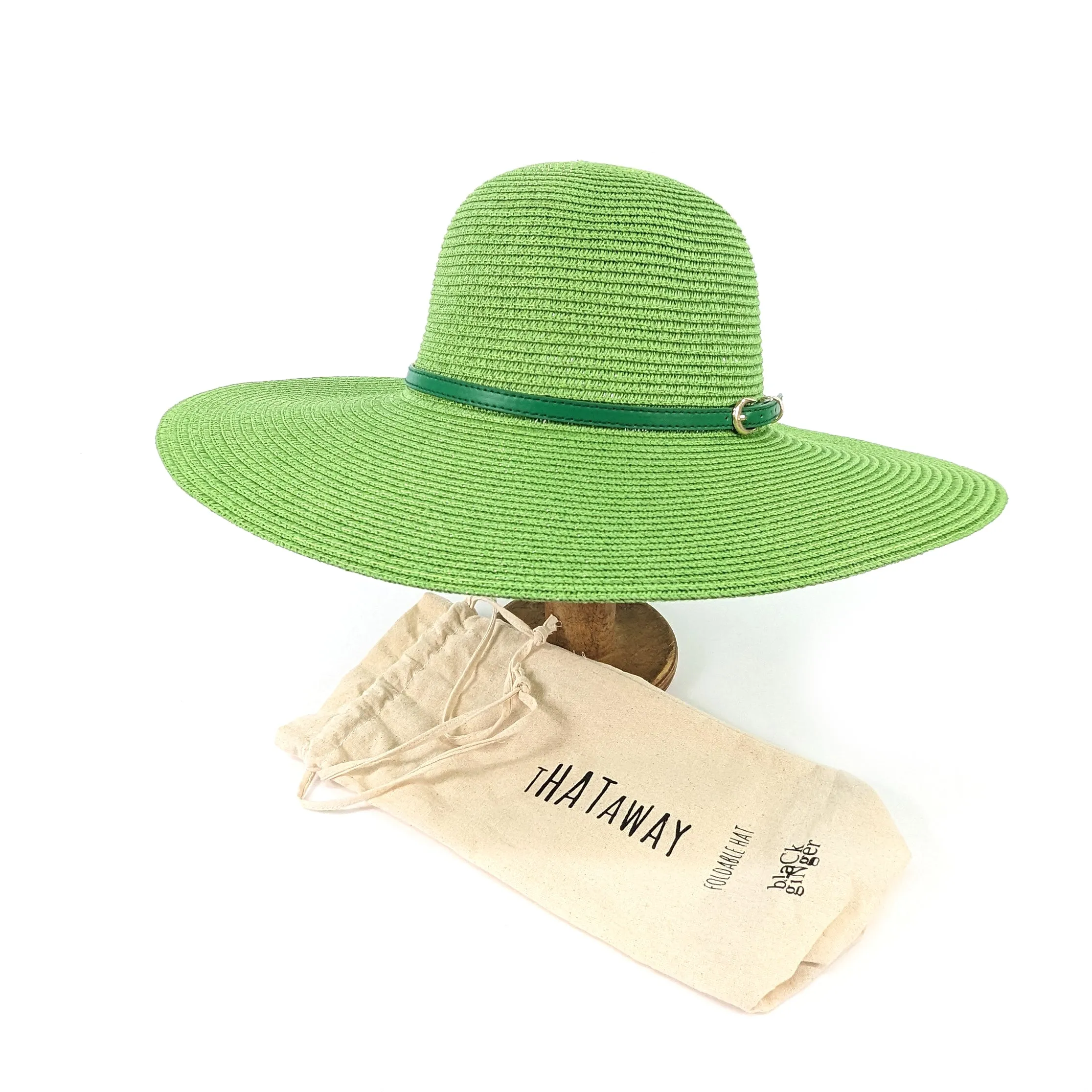 Bright and Bold Wide Brim Foldable Hat - Parkeet Green