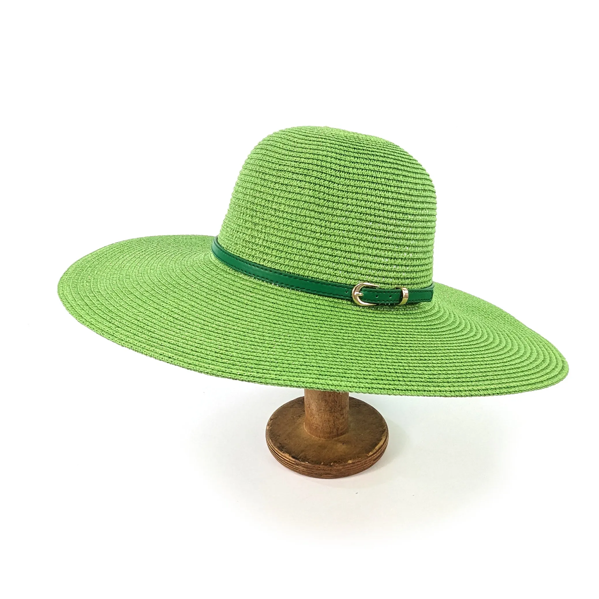 Bright and Bold Wide Brim Foldable Hat - Parkeet Green