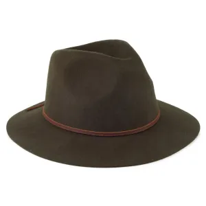 Brixton Wesley Fedora Hat - Moss-Brown