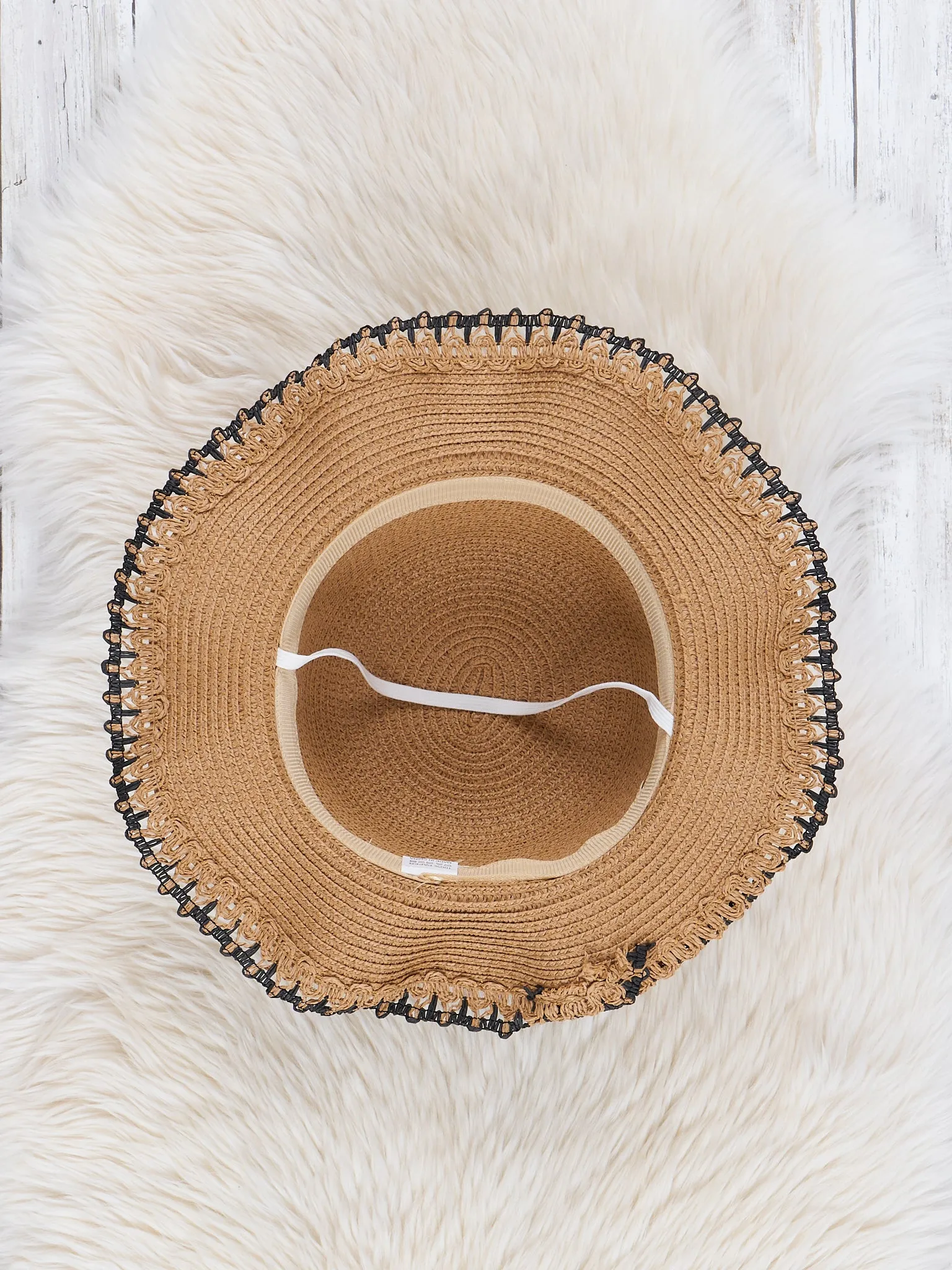 Brown Ruffle Sun Hat