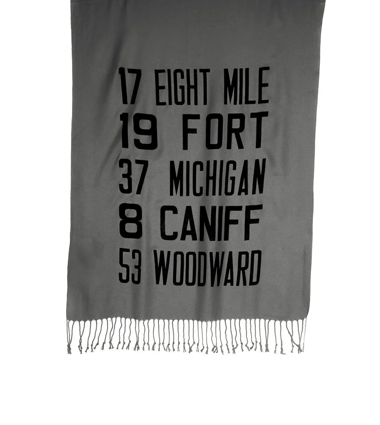 Bus Scroll Scarf: Detroit Main Routes Pashmina