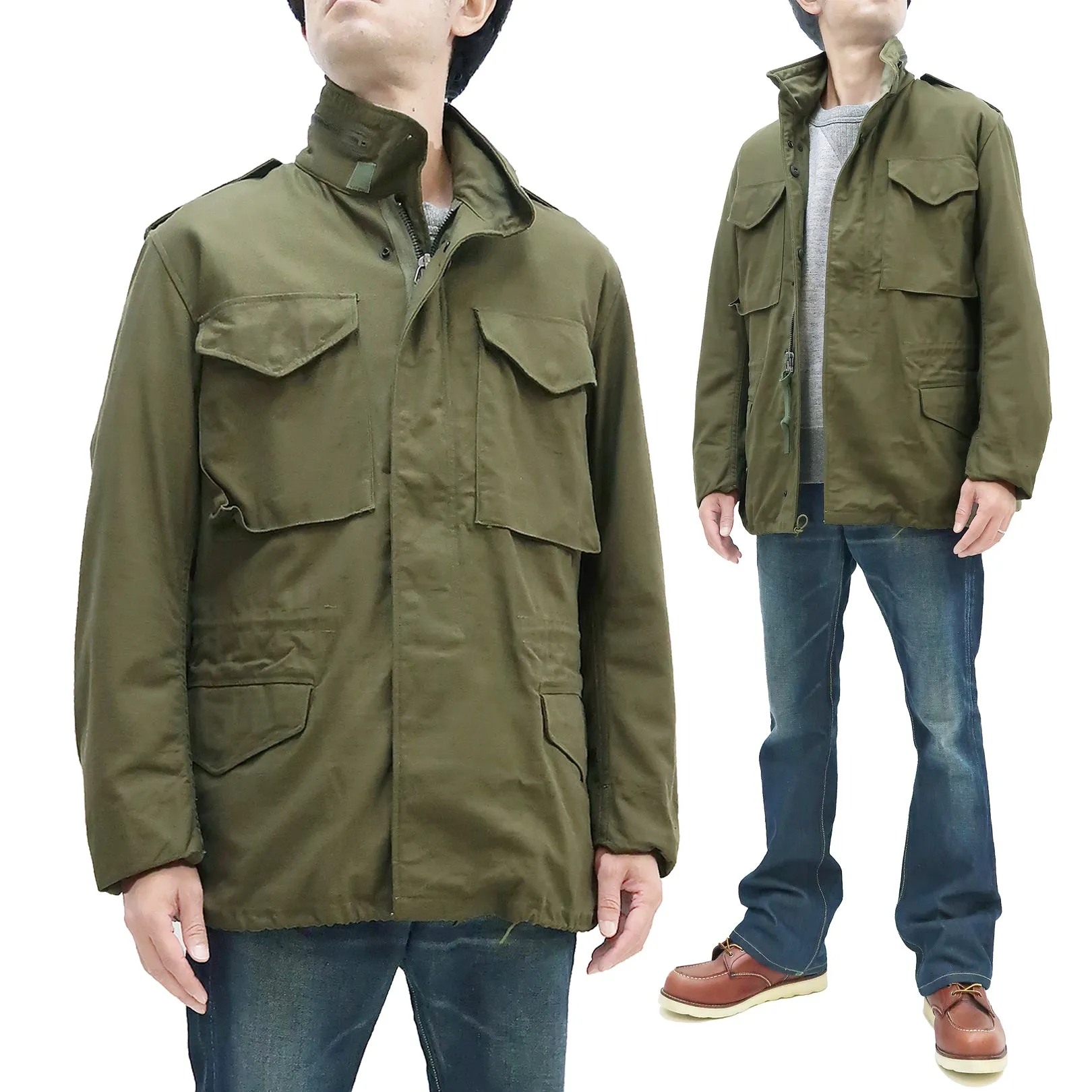 Buzz Rickson Jacket Men's M-65 Field Jacket 2nd Model M65 Military Field Coat BR11702 Olive Drab