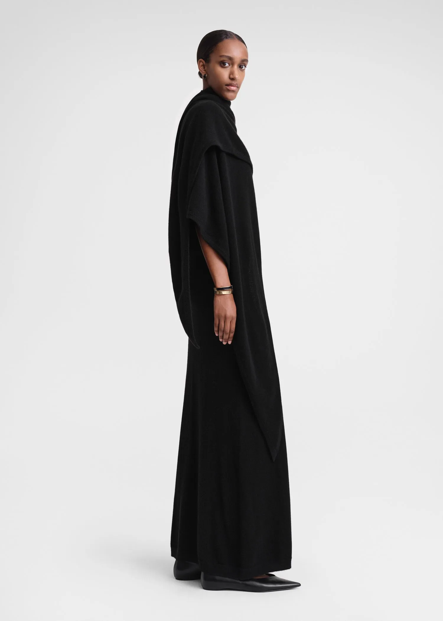 Cashmere shawl dress black