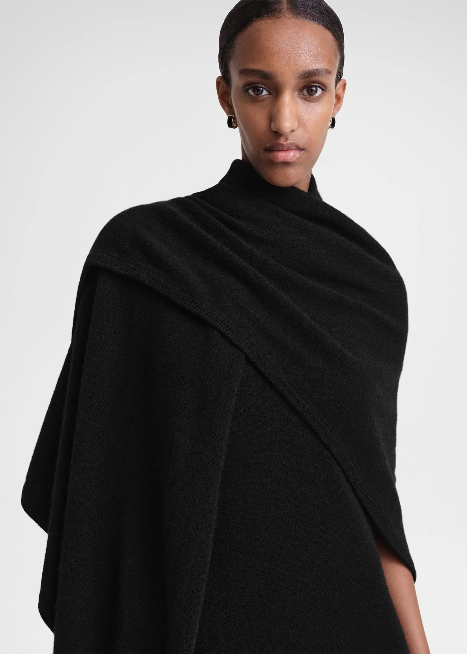 Cashmere shawl dress black