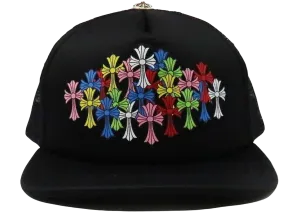 Chrome Hearts multi color crosses trucker hat black