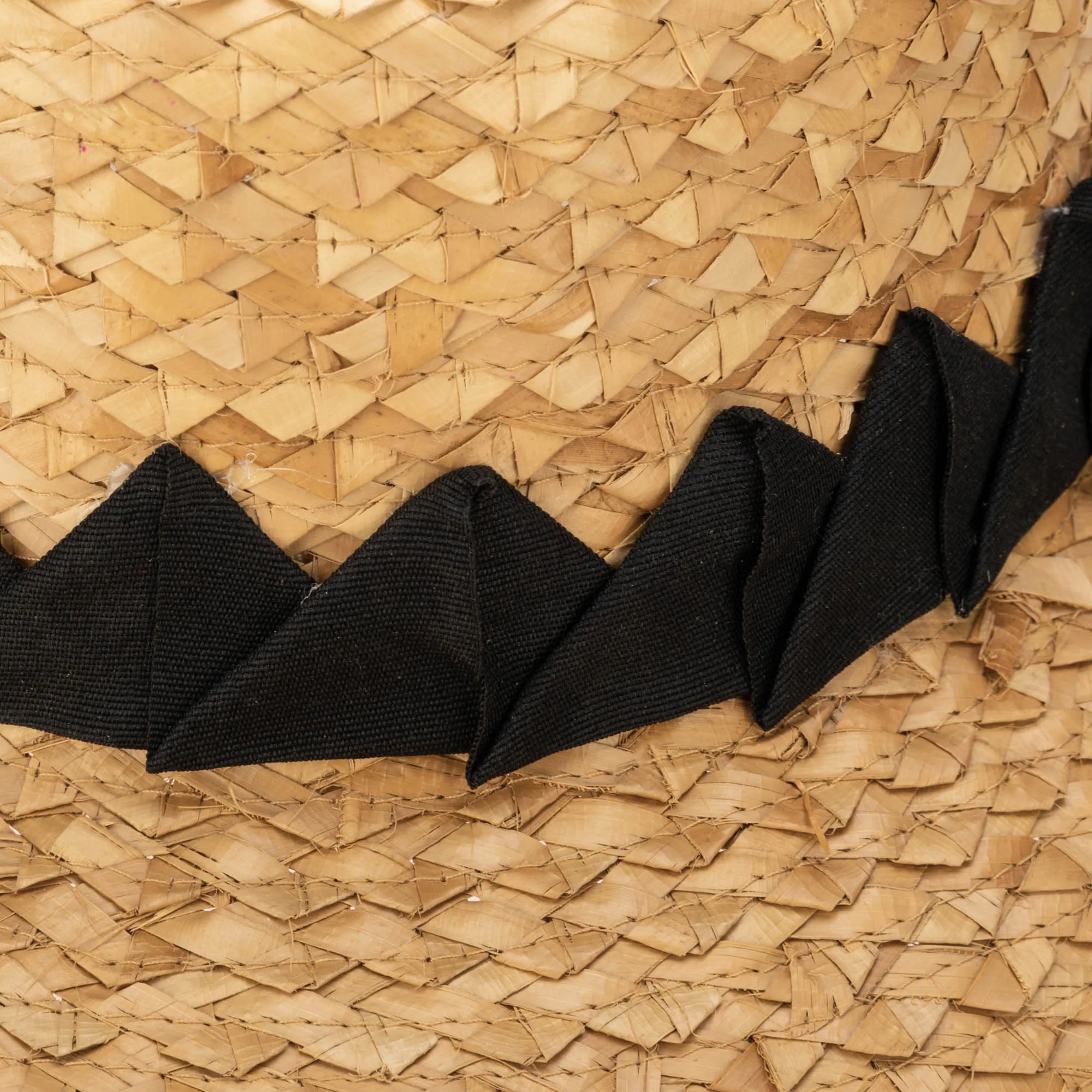 Crafted Glam - Palm Straw Wide Brim Bucket with Origami Band