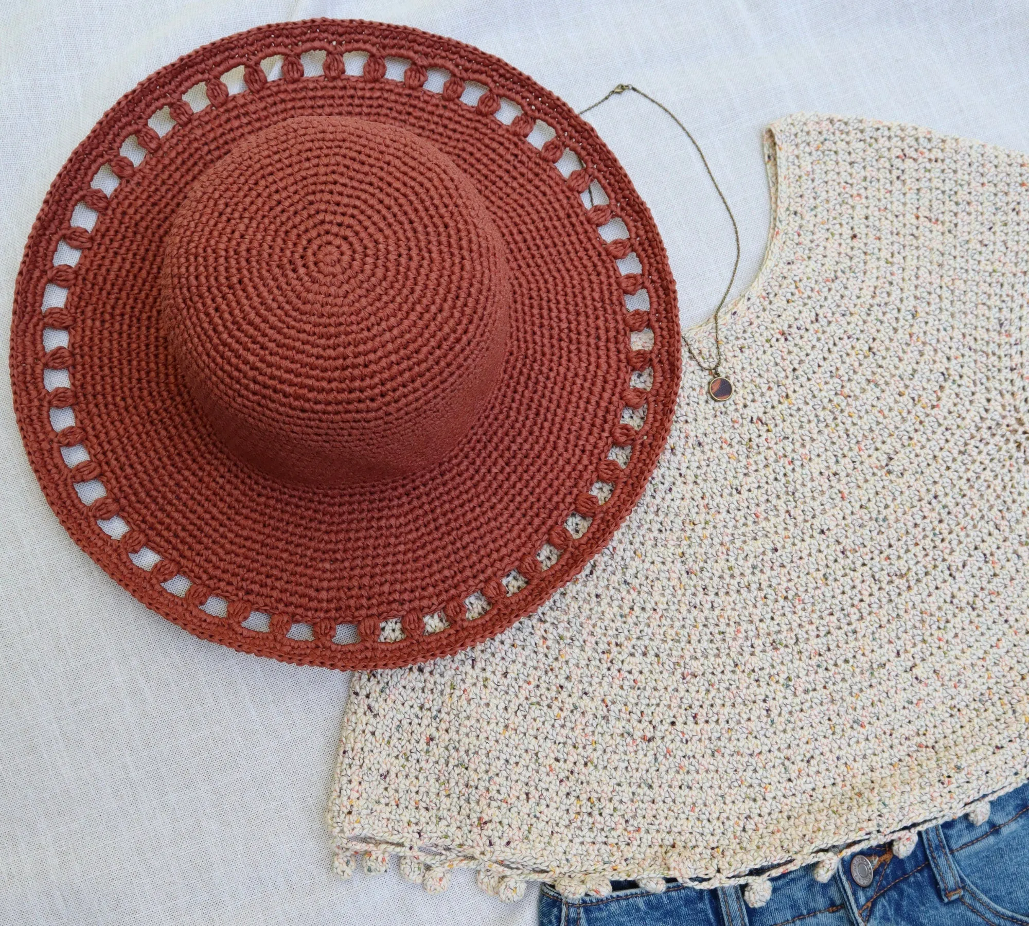 Crochet Sun Hat Pattern & Video Tutorial printable/ downloadable PDF pattern US women's S/M/L