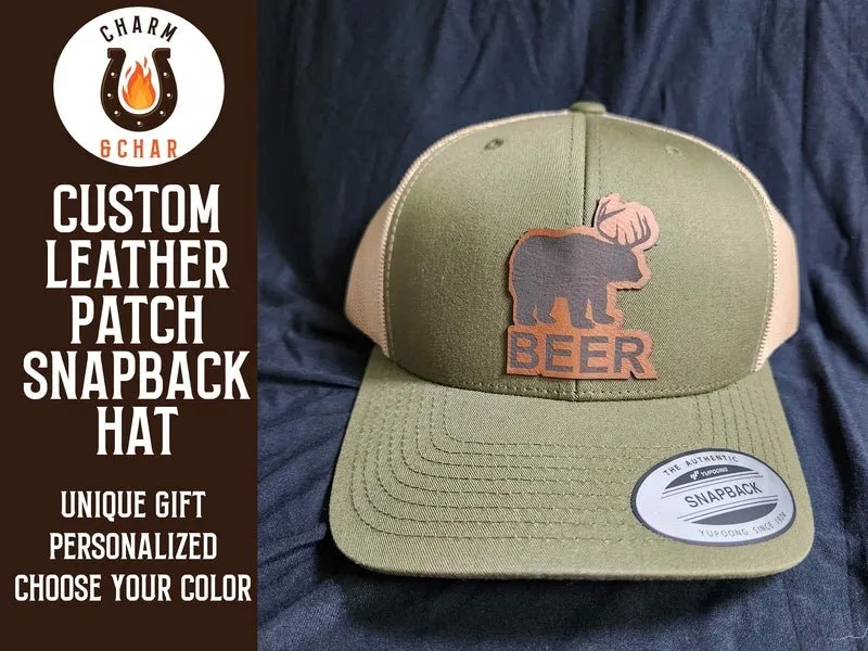 Custom Leather Patch Trucker Hats - Classic Colors