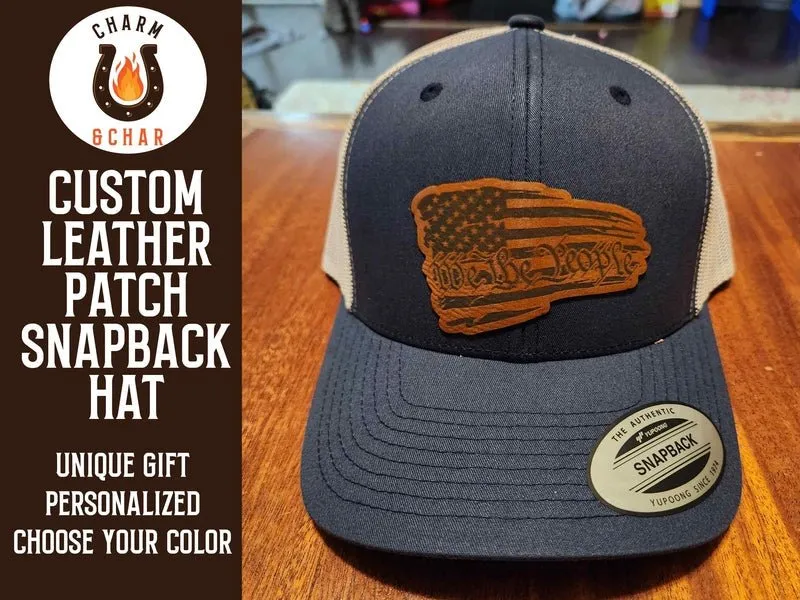 Custom Leather Patch Trucker Hats - Classic Colors