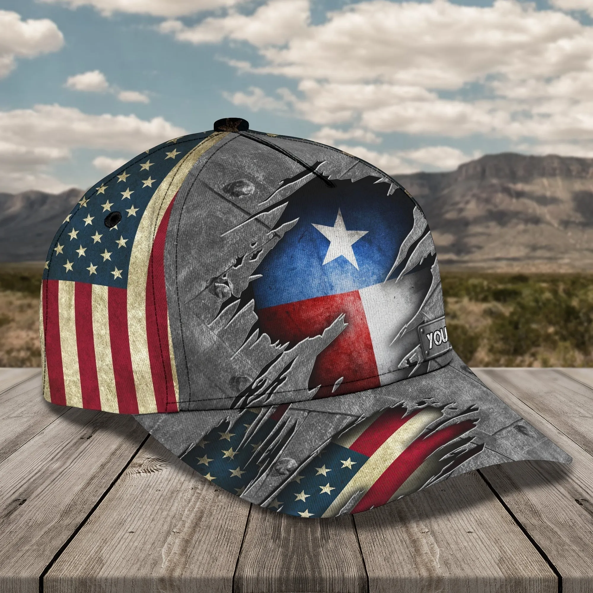 Custom With Name Texas Baseball Cap Hat - American Support Texas 3D Cap Hat - Eagle Texas Cap Hat