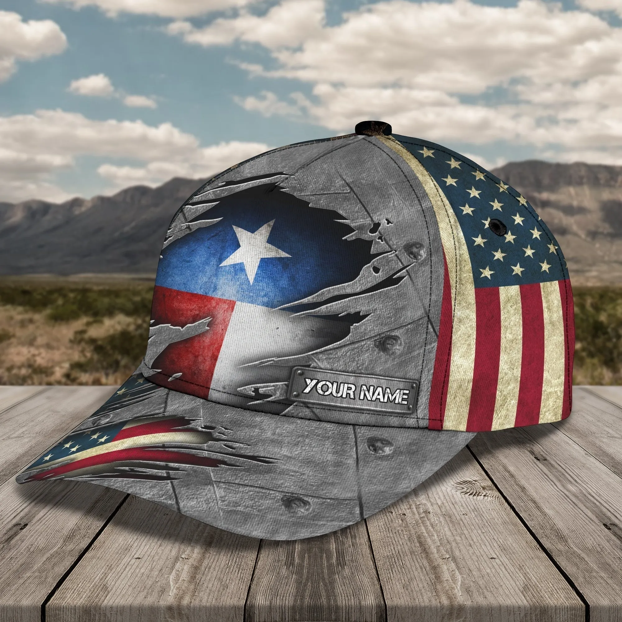 Custom With Name Texas Baseball Cap Hat - American Support Texas 3D Cap Hat - Eagle Texas Cap Hat