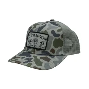 Fort Thompson White Rectangle Patch Trucker Hat