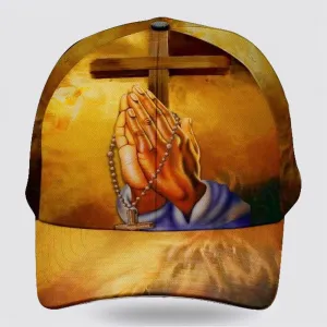 Hand Of God Pray Cross Baseball Cap - Christian Hats for Men and Women