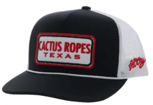 Hooey Cactus Ropes Black & White Trucker Snapback Hat CR090