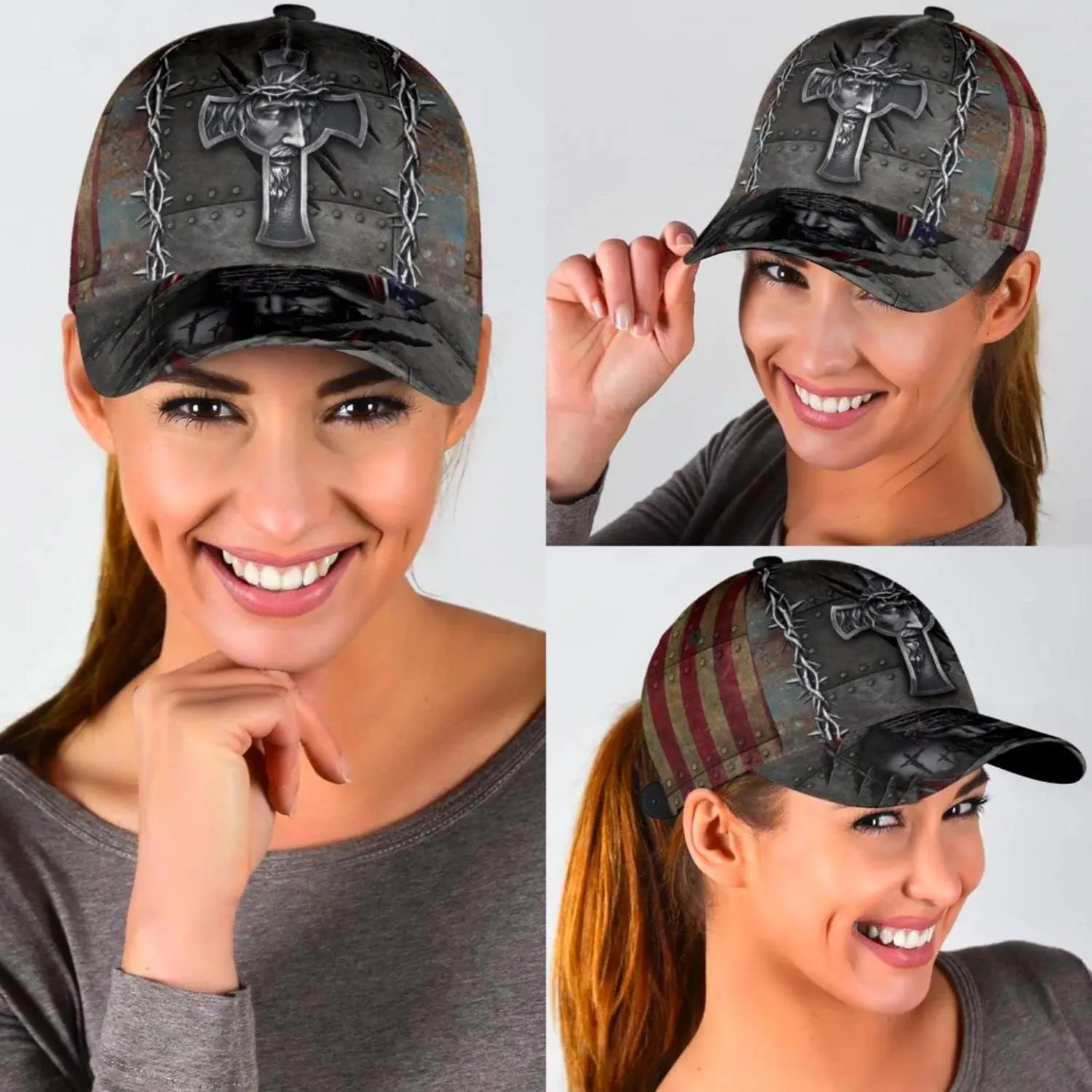 Jesus Cross Crucifixion Of Jesus All Over Print Baseball Cap - Christian Hats For Men Women