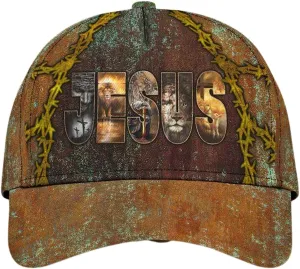 Jesus Lion Lamb Cross All Over Print Baseball Cap - Christian Hats For Men Women