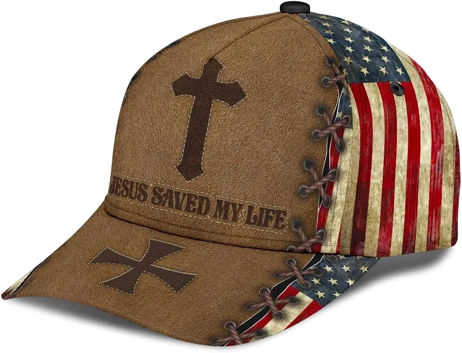 Jesus Saved My Life Cross Classic Hat All Over Print - Christian Hats for Men and Women