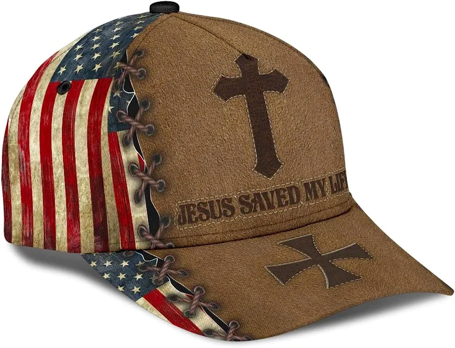 Jesus Saved My Life Cross Classic Hat All Over Print - Christian Hats for Men and Women