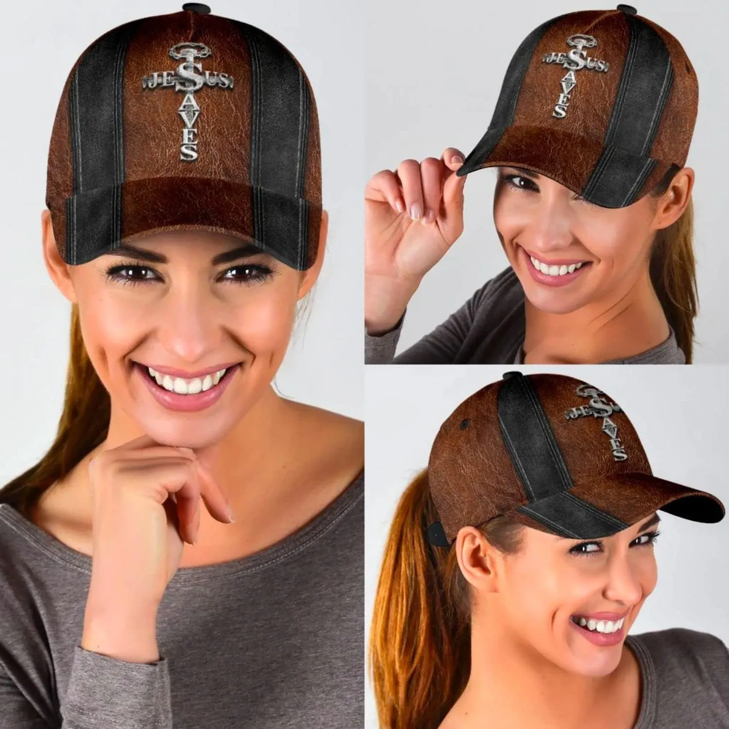 Jesus Saves Nail Cross Classic Hat All Over Print - Christian Hats for Men and Women