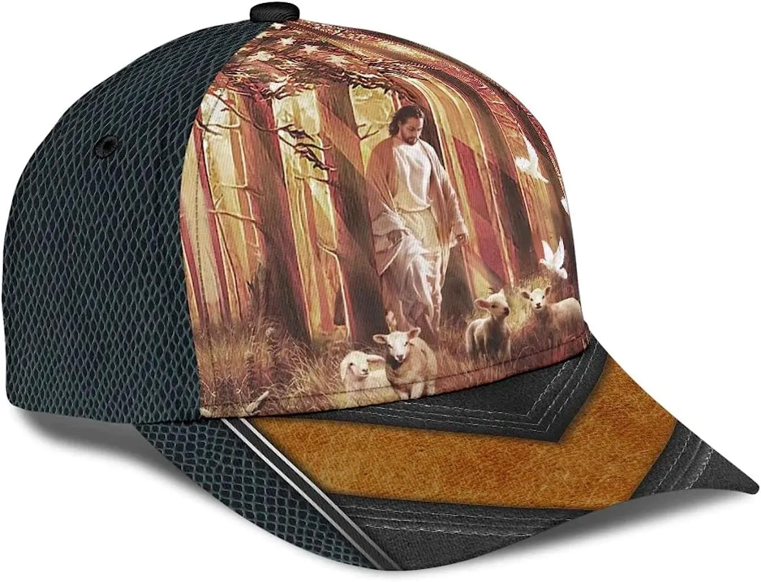 Jesus Walking In Forest With Lamb Classic Hat All Over Print - Christian Hats for Men and Women