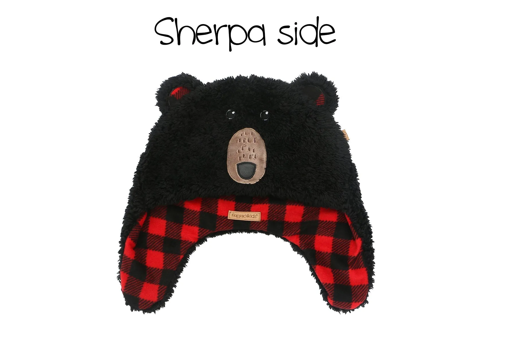 Kids & Baby Reversible Sherpa Hat - Black Bear & Aviator