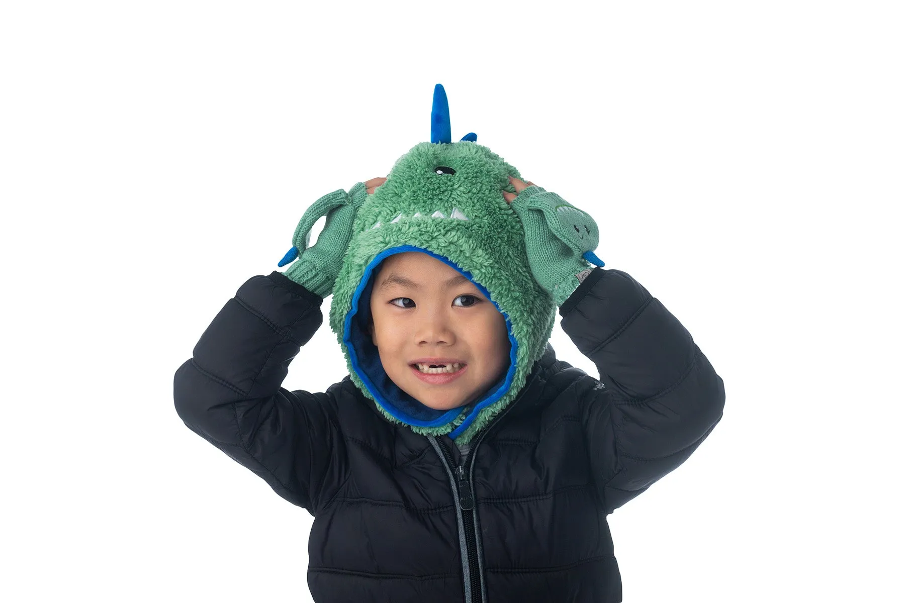 Kids & Baby Reversible Sherpa Hat - Dinosaur & Astronaut