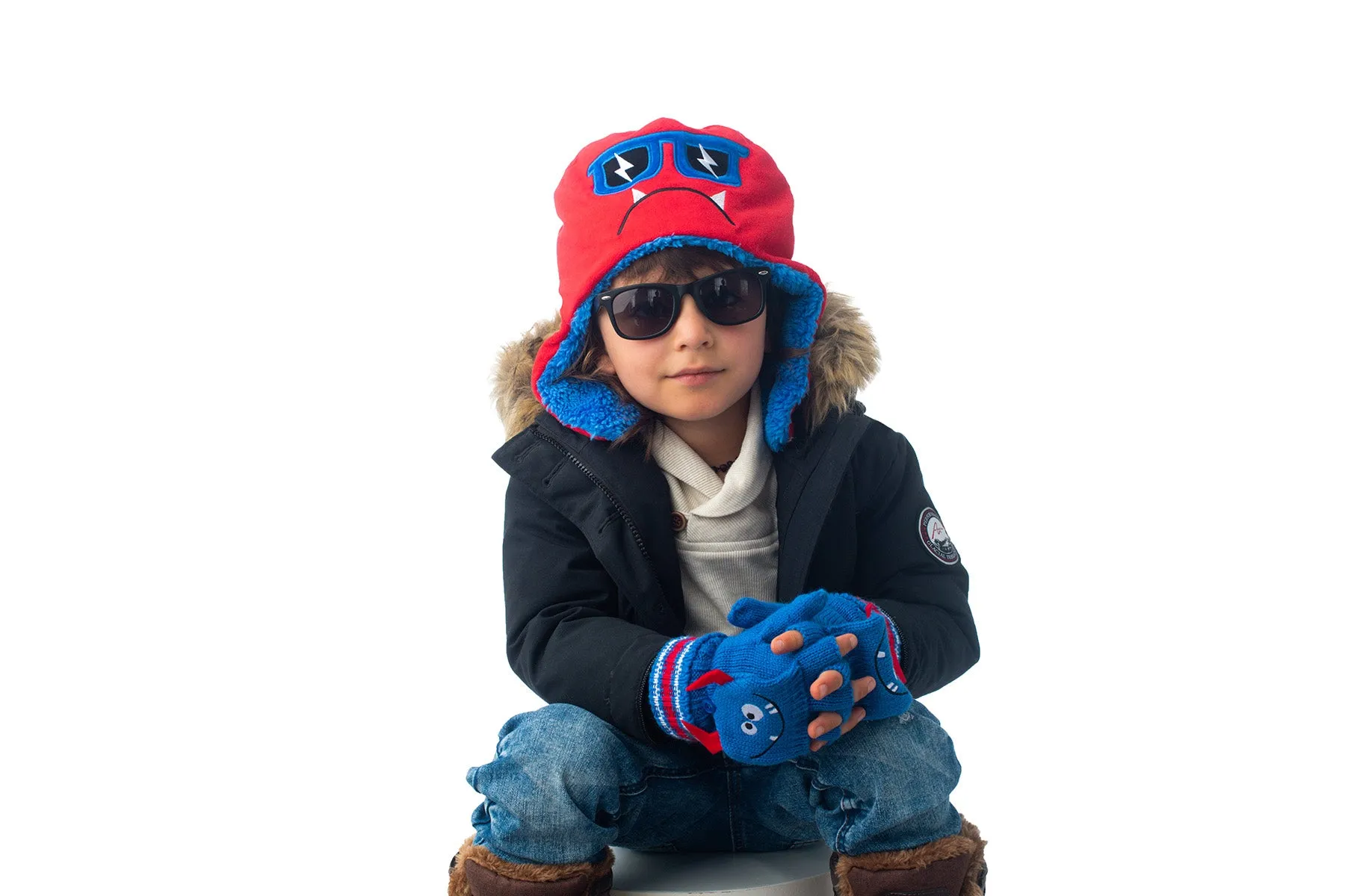 Kids & Baby Reversible Sherpa Hat - Monsters