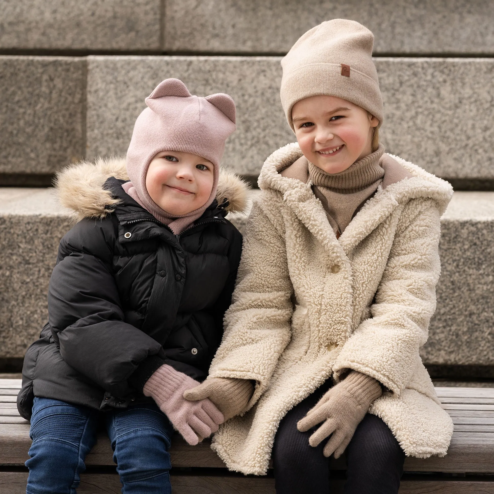 Kids' Knit Balaclava & Gloves Merino & Cashmere 2-Piece