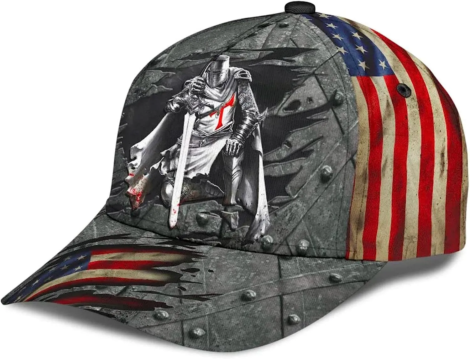 Knight Jesus All Over Print Baseball Cap - Christian Hats For Men Women