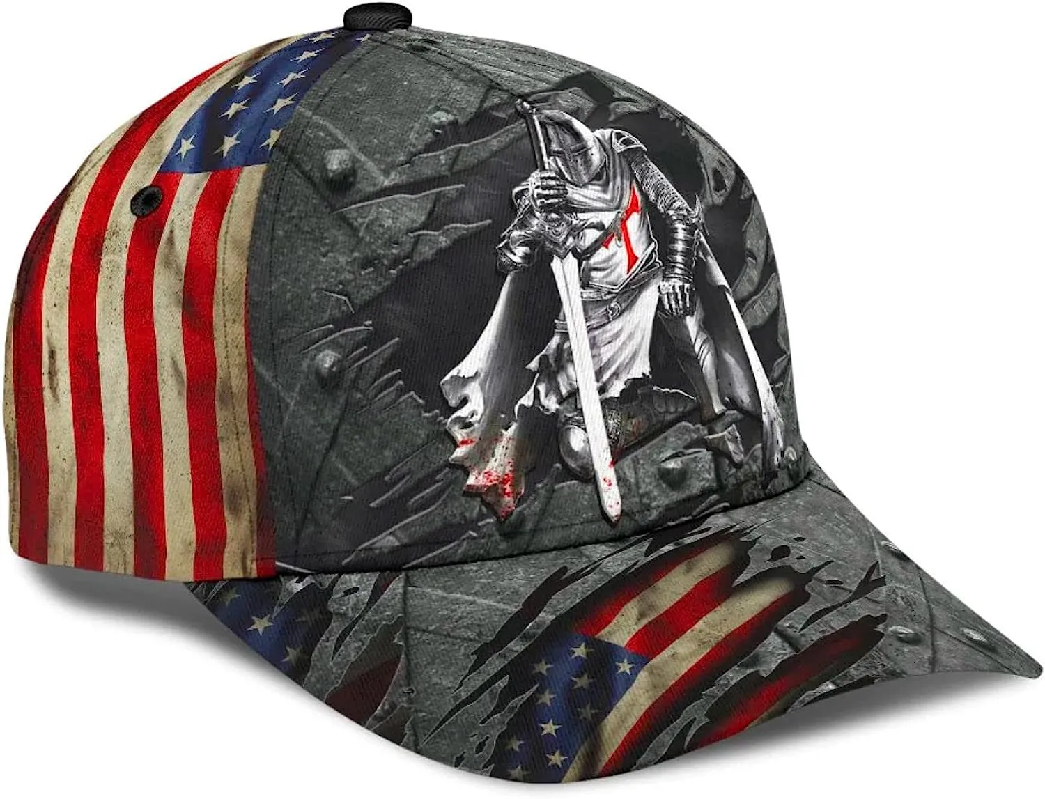 Knight Jesus All Over Print Baseball Cap - Christian Hats For Men Women