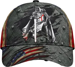 Knight Jesus All Over Print Baseball Cap - Christian Hats For Men Women