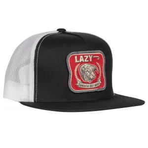 Lazy J Ranch Black & White Red America's Best Brand Classic Five Panel Trucker Hat