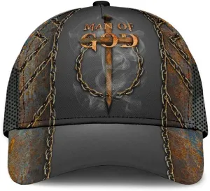 Man Of God Cross All Over Print Baseball Cap - Christian Hats For Men Women