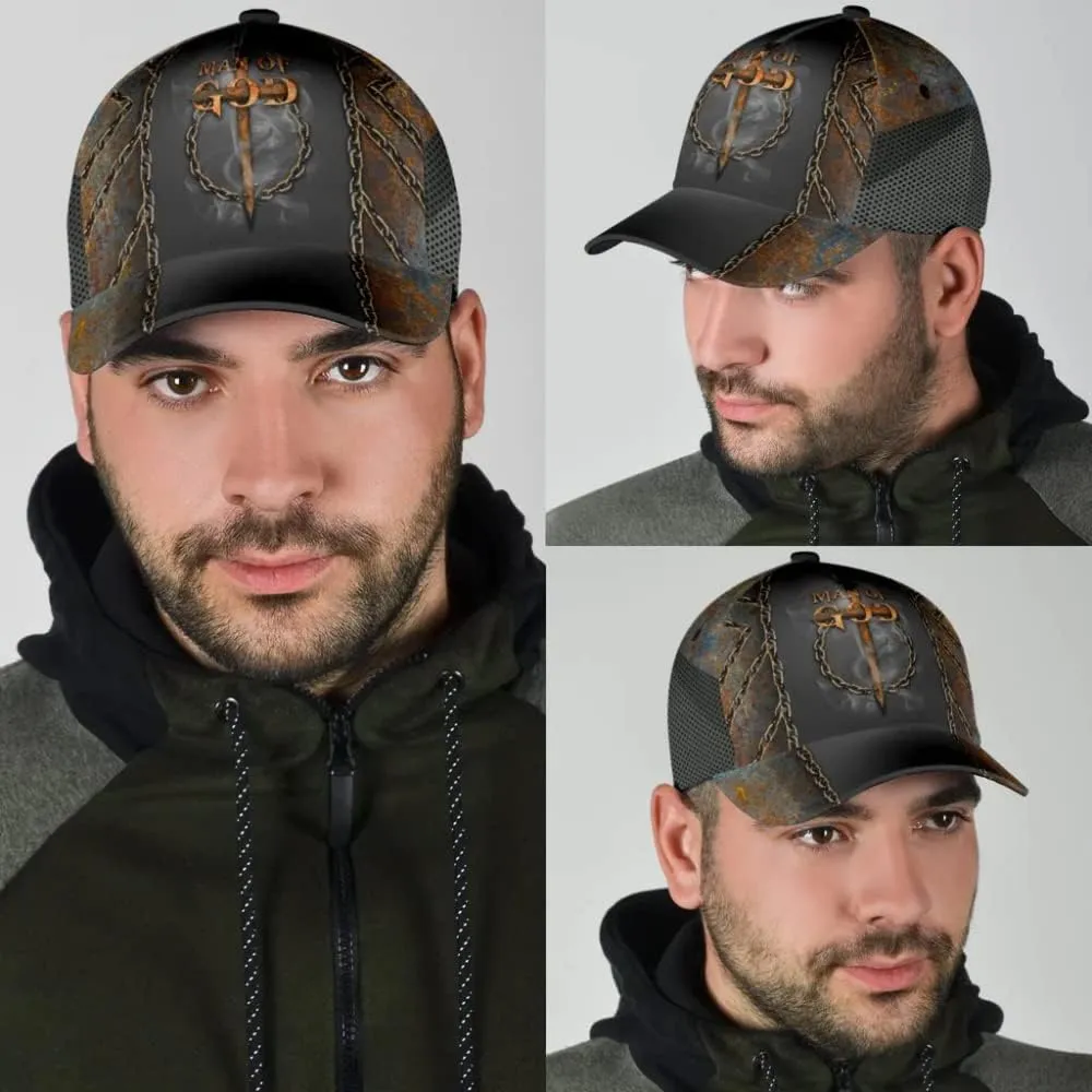 Man Of God Cross All Over Print Baseball Cap - Christian Hats For Men Women