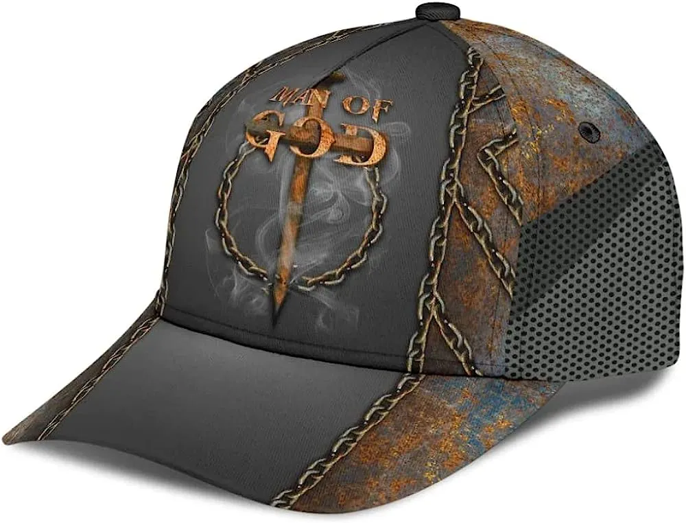 Man Of God Cross All Over Print Baseball Cap - Christian Hats For Men Women