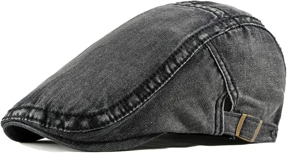 Men's Hats Denim Cotton Newsboy Cap Driving Hunting Cabbie Hats (2 Pack)