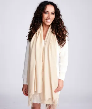 Natural Pashmina in Super Soft Fabric with Knotted Fringes