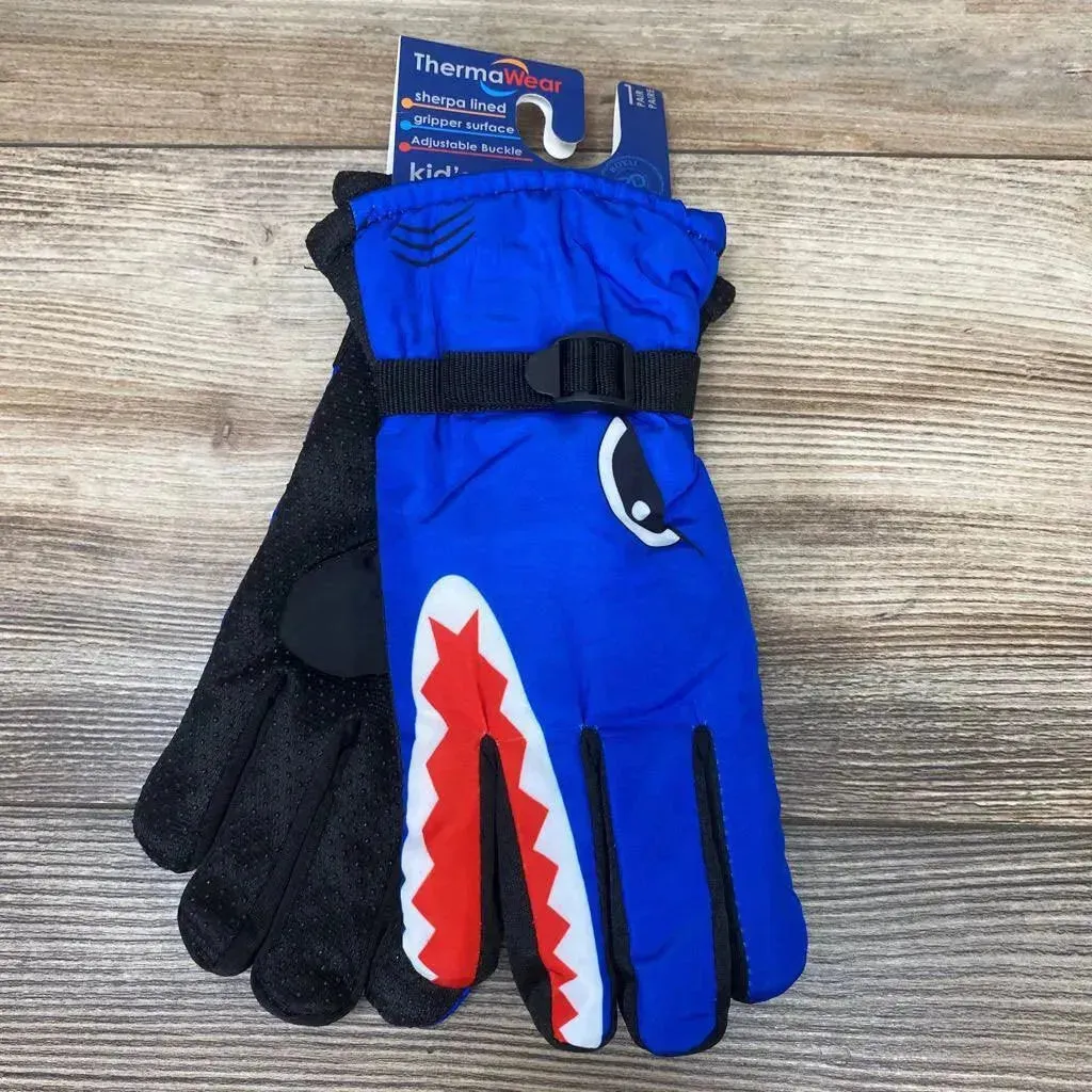 NEW ThermaWear Kid's Shark Winter Ski Gloves