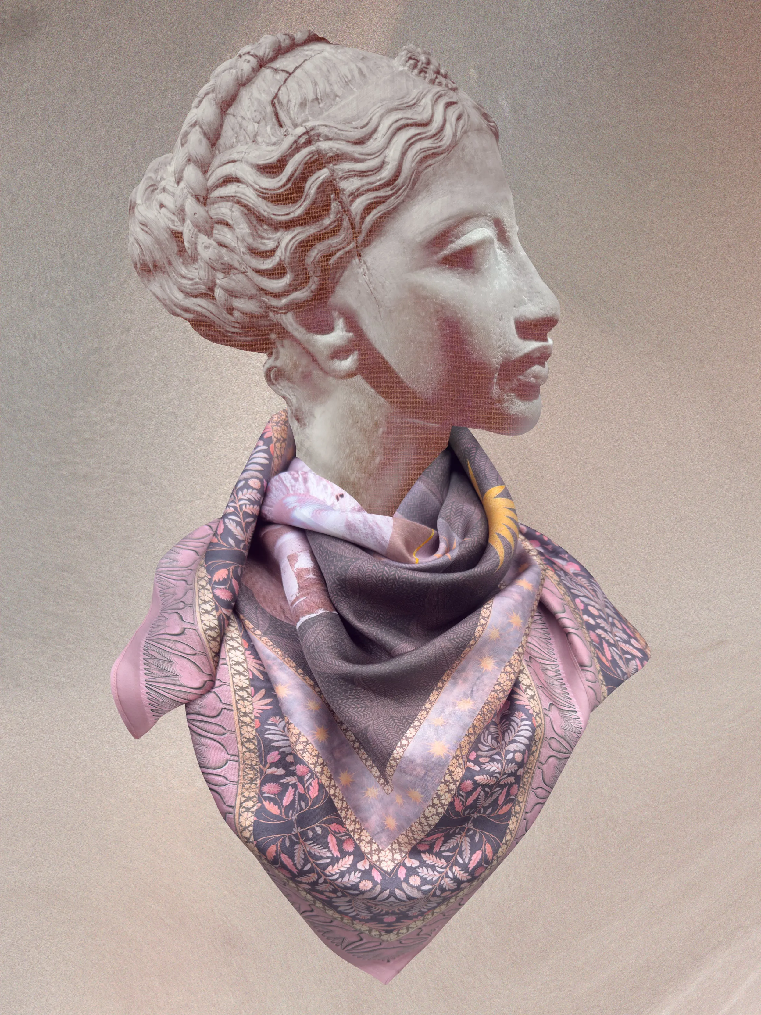 NIGHT GARDEN SILK TWILL SCARF