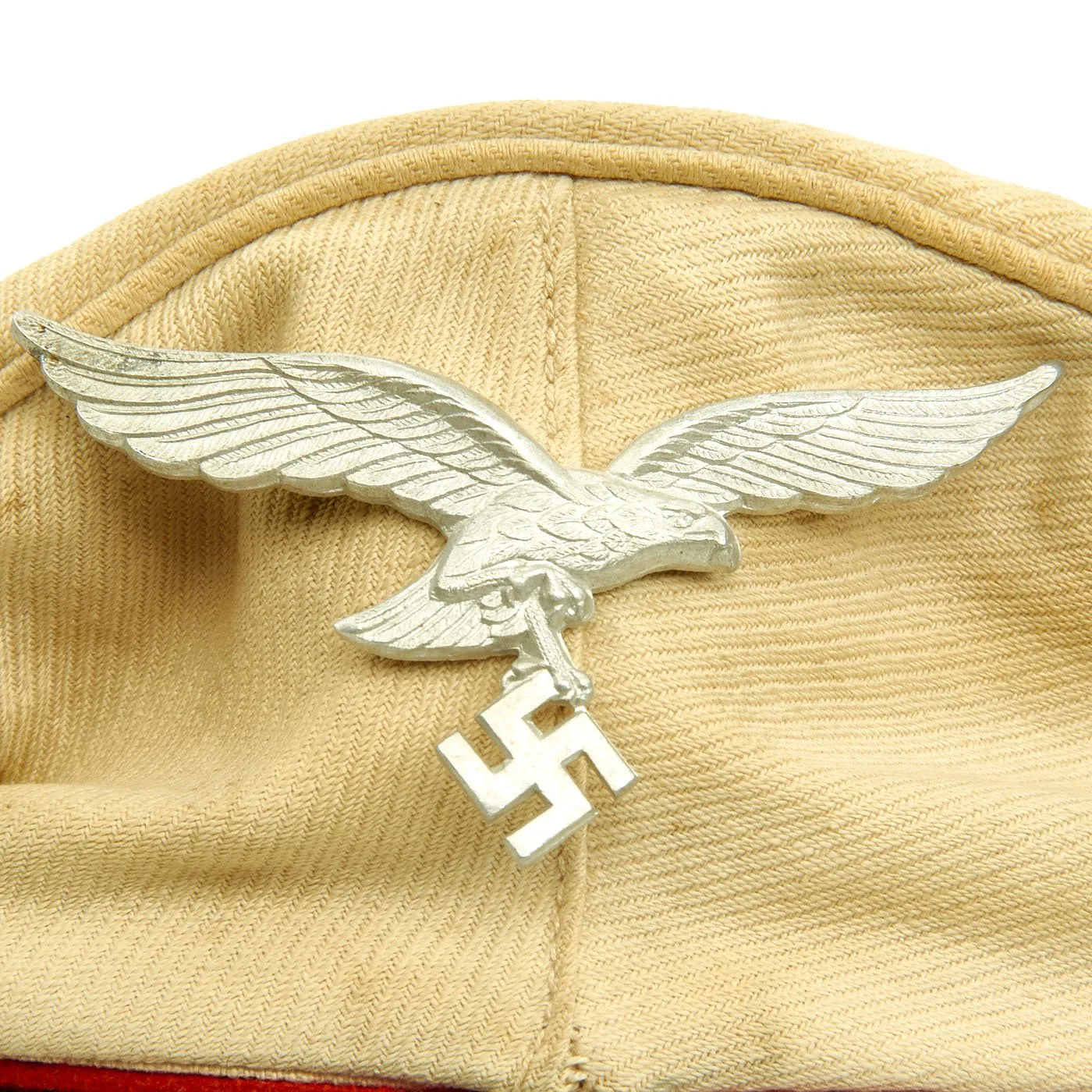 Original German WWII Luftwaffe Artillery Branch EM/NCO Summer Visor Cap