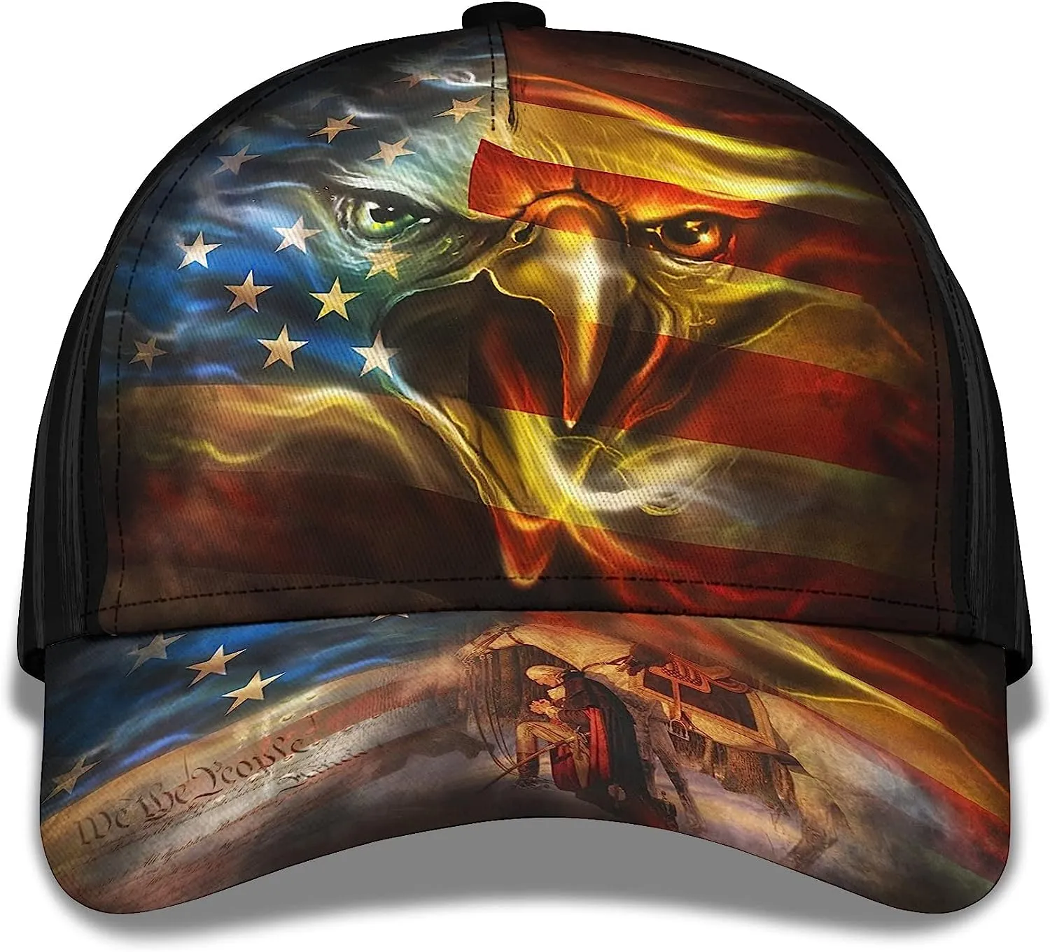 Patriotic We The People Bald Eagle Custom Name All Over Print Baseball Cap - Christian Hats For Men Women