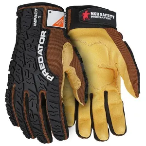 PD2907M MCR Safety Predator Mechanics Gloves, Medium, Leather, Gold