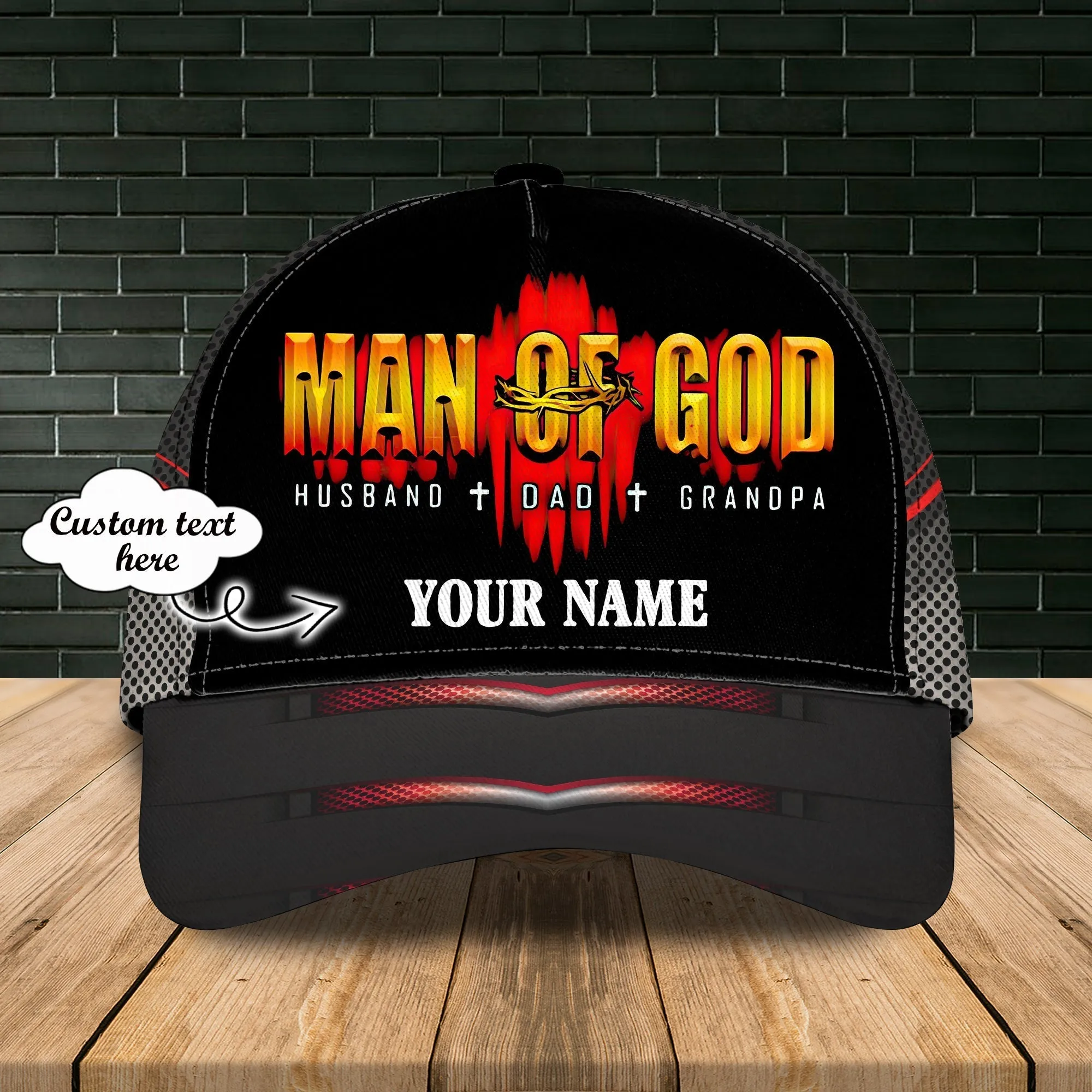 Personalized Man Of God Cap Hat - 3D Baseball Cap Hat For Father - Classic Dad Cap - Dad Hat