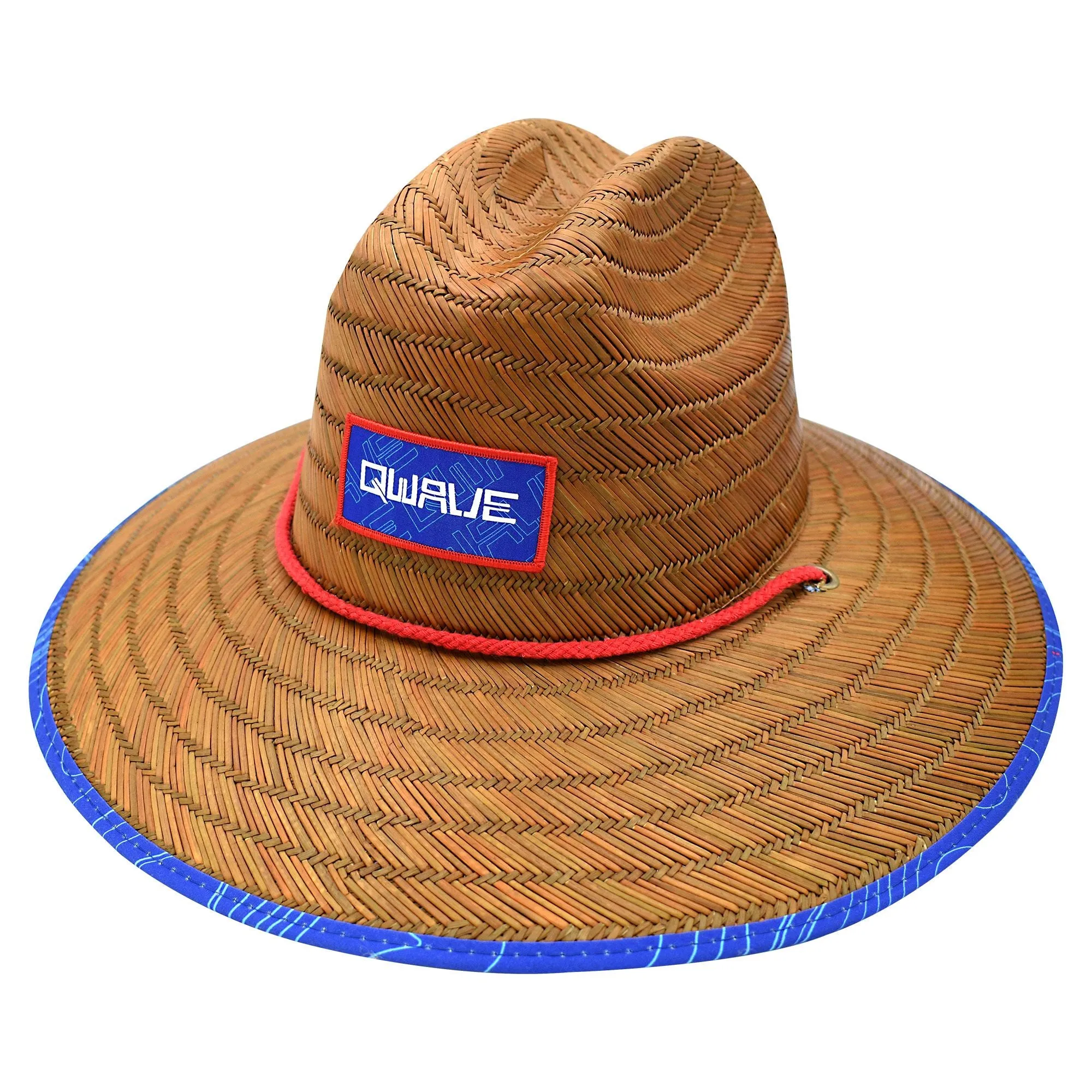 Qwave Mens Straw Hat - Cool Fishing Print Designs, Beach Gear Sun Hats for Men Protects from Summer Sun - Lifeguard Hat - Topography Print